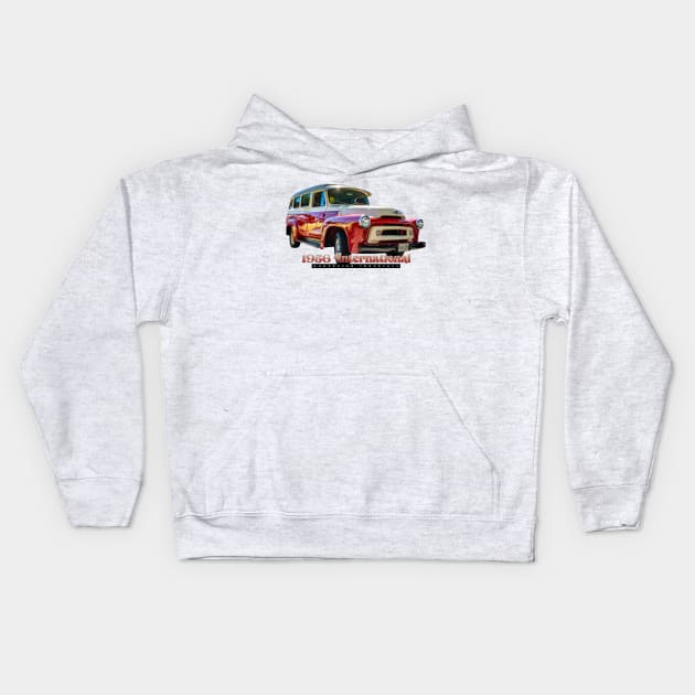 1956 International Harvester Travelall Kids Hoodie by Gestalt Imagery